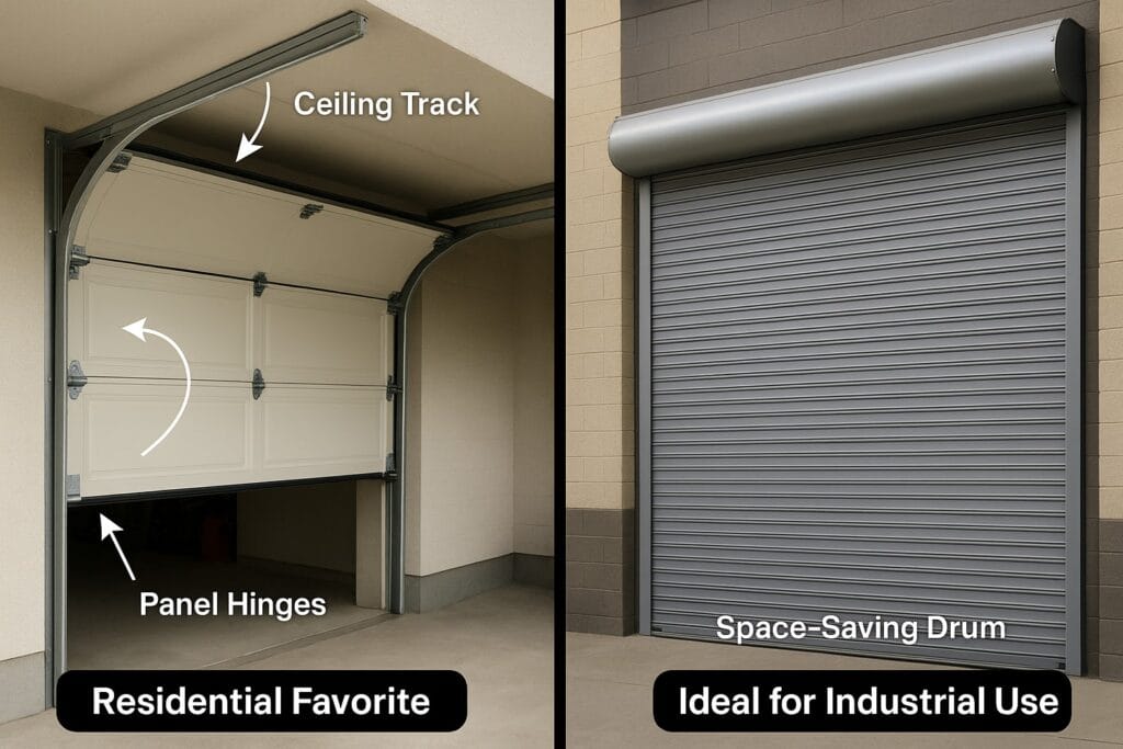 Sectional Overhead Door vs Roll Up Garage Door: What to Install? 2 roll-up garage door