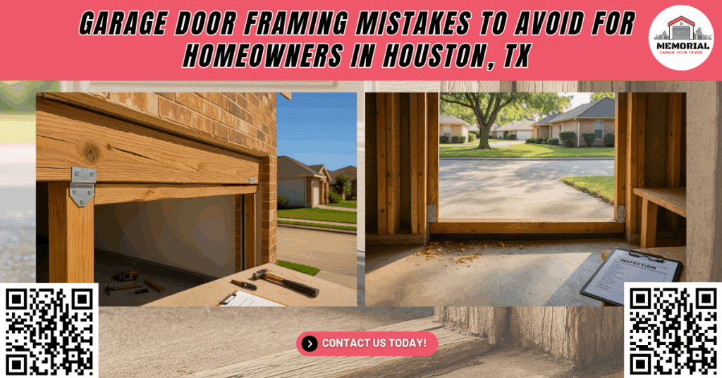 Garage Door Framing Mistakes to Avoid for Homeowners in Houston, TX 1 Garage Door Framing Mistakes to Avoid for Homeowners in Houston, TX - Memorial Garage Door Center
